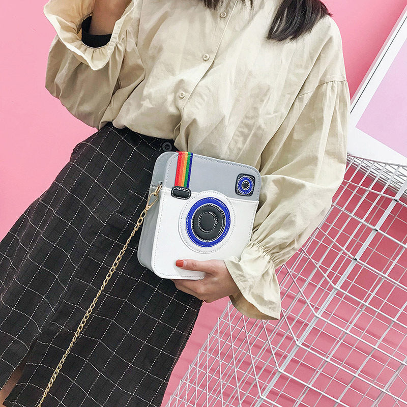 Fashion Women's PU Camera Shoulder Bag Small Square Diagonal Zipper