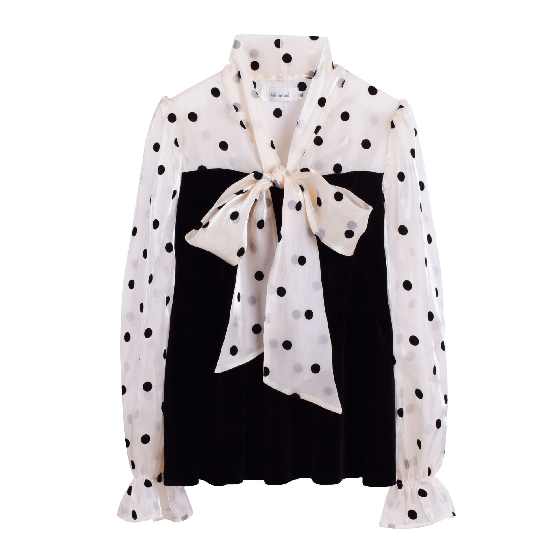 Robe unie avec nœud et manches bouffantes à lacets