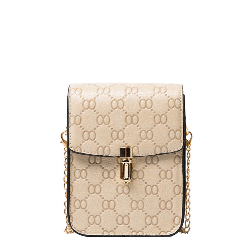 Snakeskin One-Shoulder Lock Bag for Women