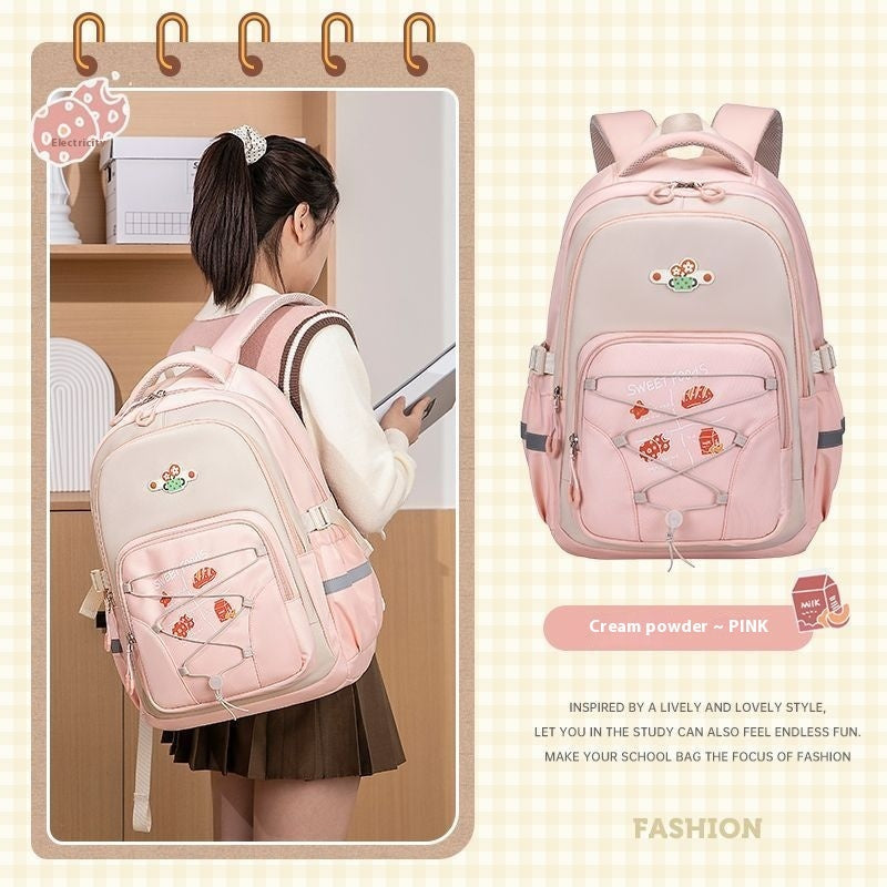 Lightweight Large Capacity Spine Protection Backpack for Girls