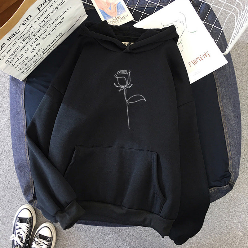 Rosane Rozendruk Cartoon Print Hooded Sweatshirt for Women