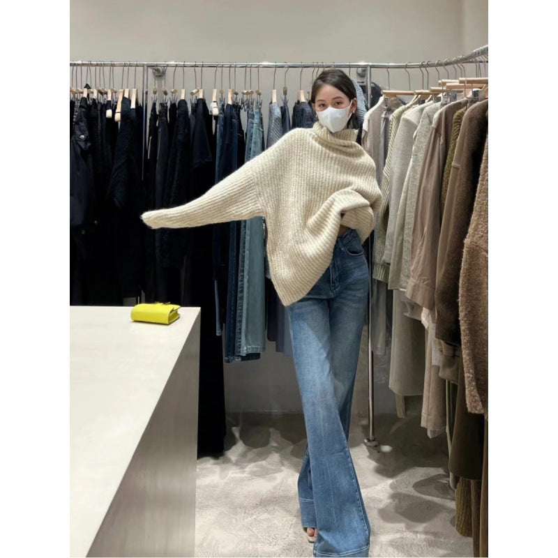Loose Design High Waist Flared Jeans