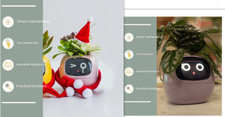Smart Planter with 7 Sensors & AI Chips for Easy, Fun Plant Care – Over 49 Expressions