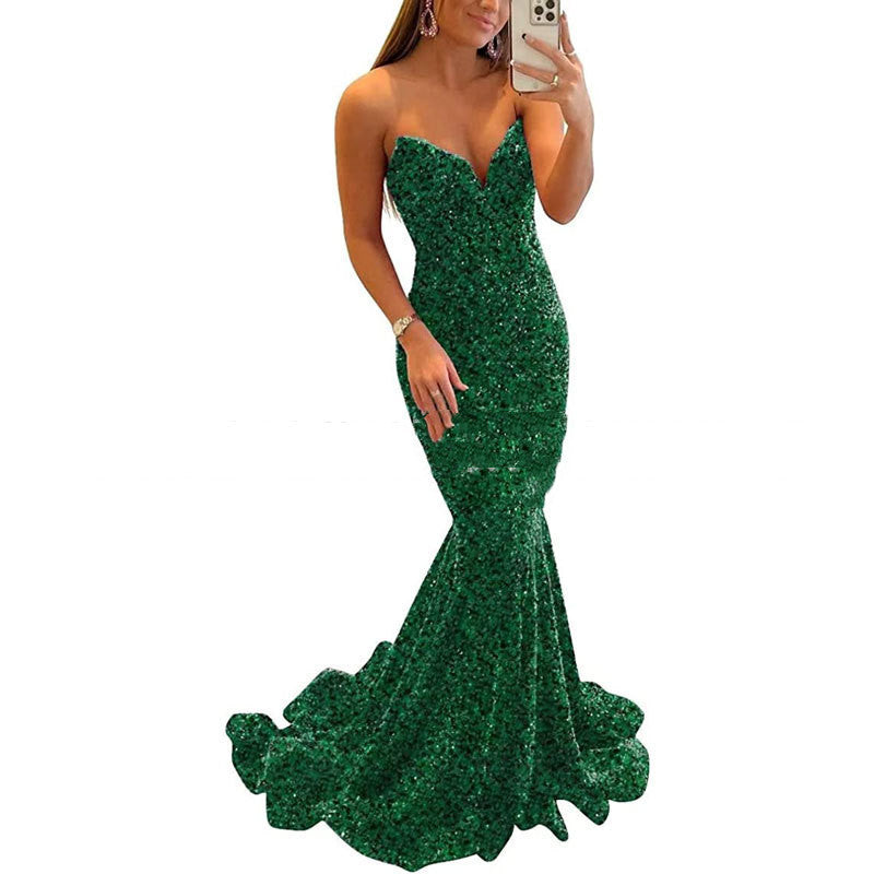 Sequin Long Evening Dresses for Women Formal Prom Party Gowns