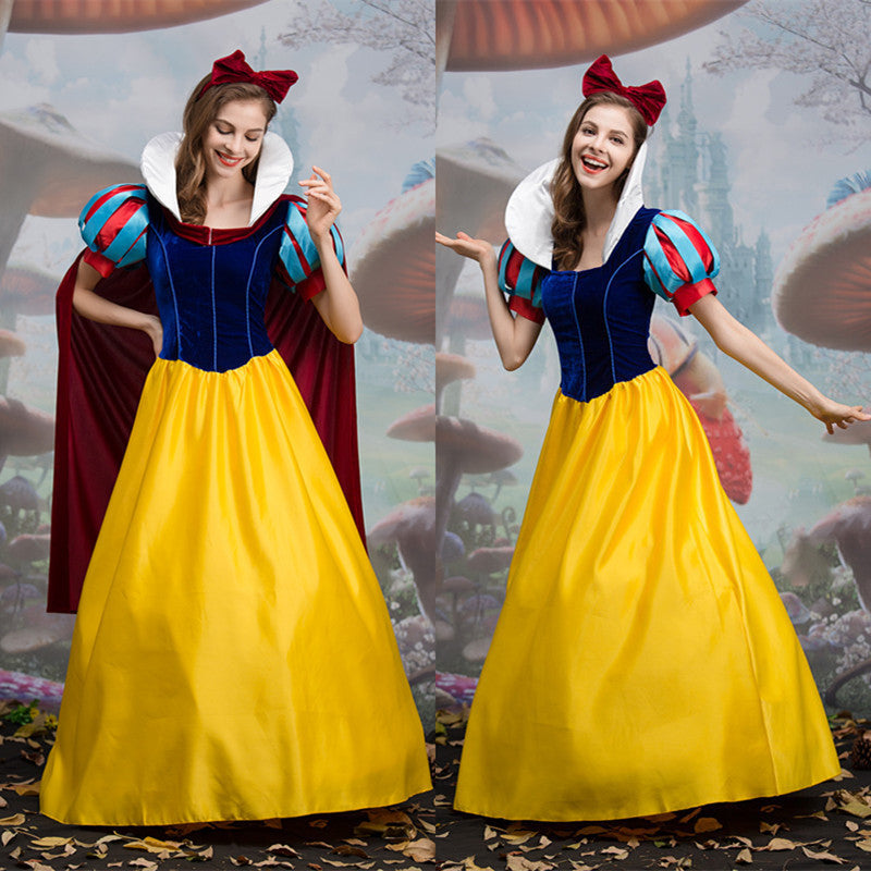 Plus Size Halloween Stage Dress Costume with Cape