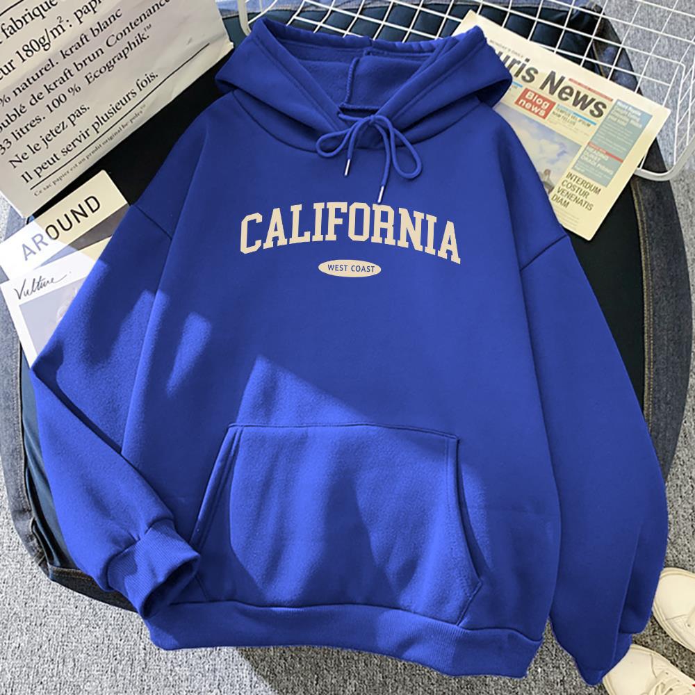 Women's Hooded Round Neck Street Pocket Sweatshirt