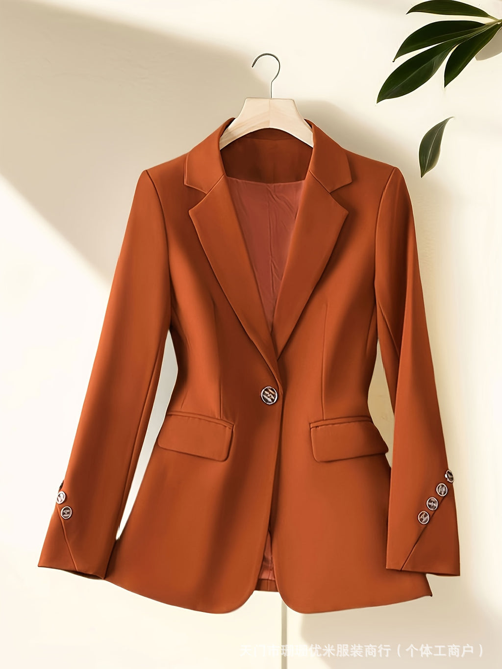 Veste de costume à manches longues pour femme avec boutons fantaisie