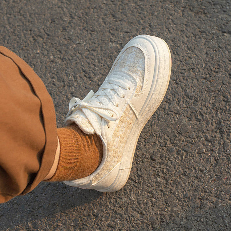 Chaussures de sport basses en toile beige style japonais