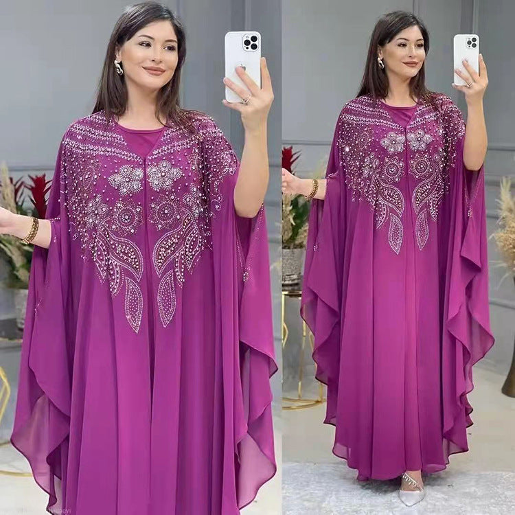 Plus Size Muslim Robe Long Dress Saudi Style European American Gown