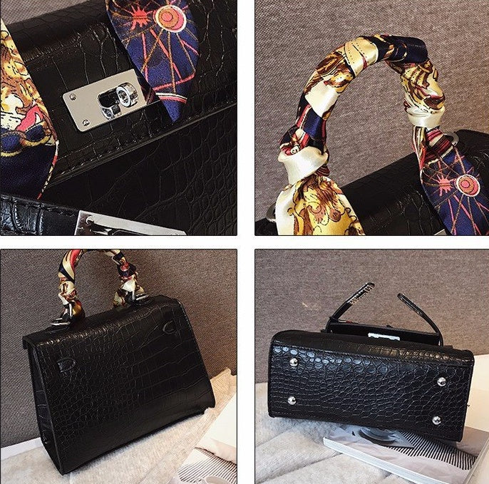Stone Pattern Platinum Crossbody Bag Small 20x15x9cm
