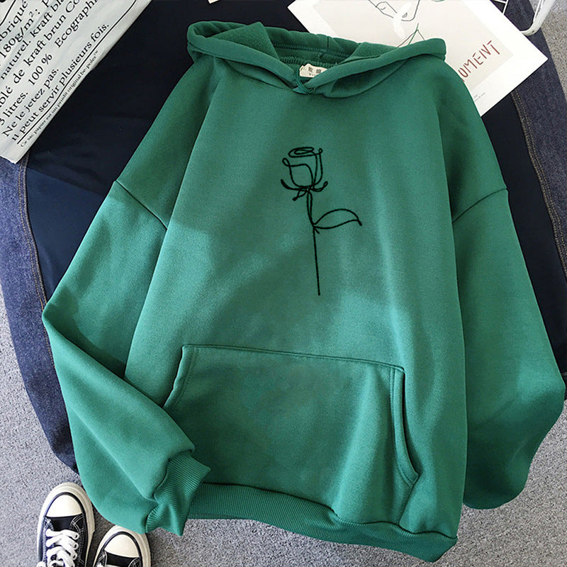 Rosane Rozendruk Cartoon Print Hooded Sweatshirt for Women