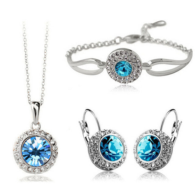 Korean Style Women's Jewelry Set with Earrings and Hand Decoration, Gold & Silver, 15.5cm+5cm Chain