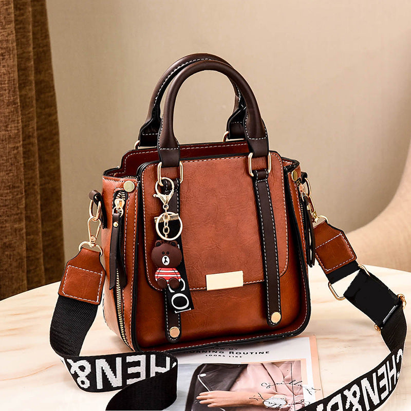 Shoulder messenger solid color trendy fashion ladies bag