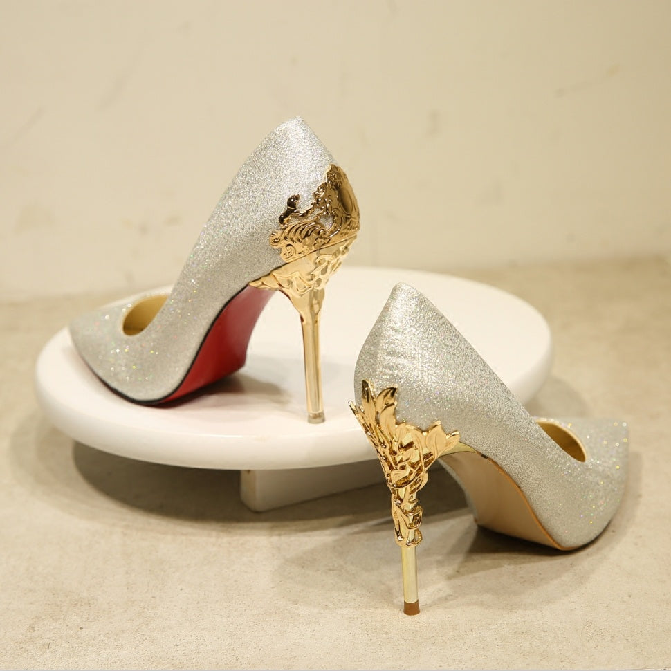 Chaussures de mariage élégantes à talon métallique imperméables 10 cm LAKESHI pour femmes