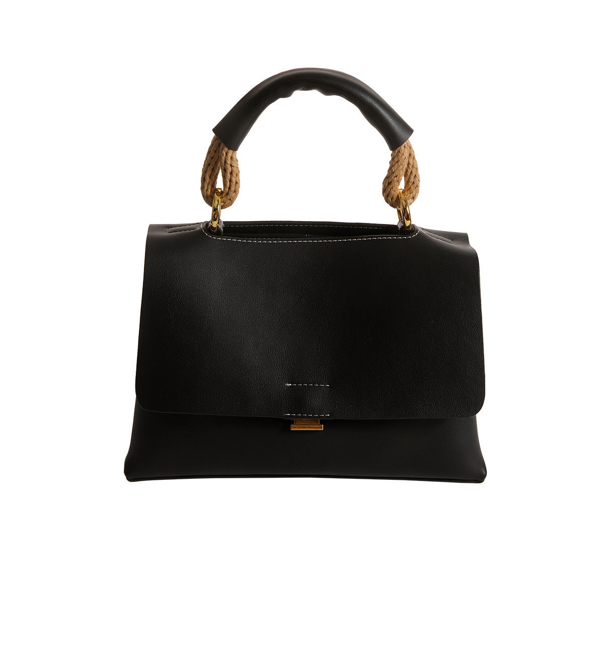 Sac à bandoulière simple en cuir pour femme 25,5x10x18CM Marron Noir