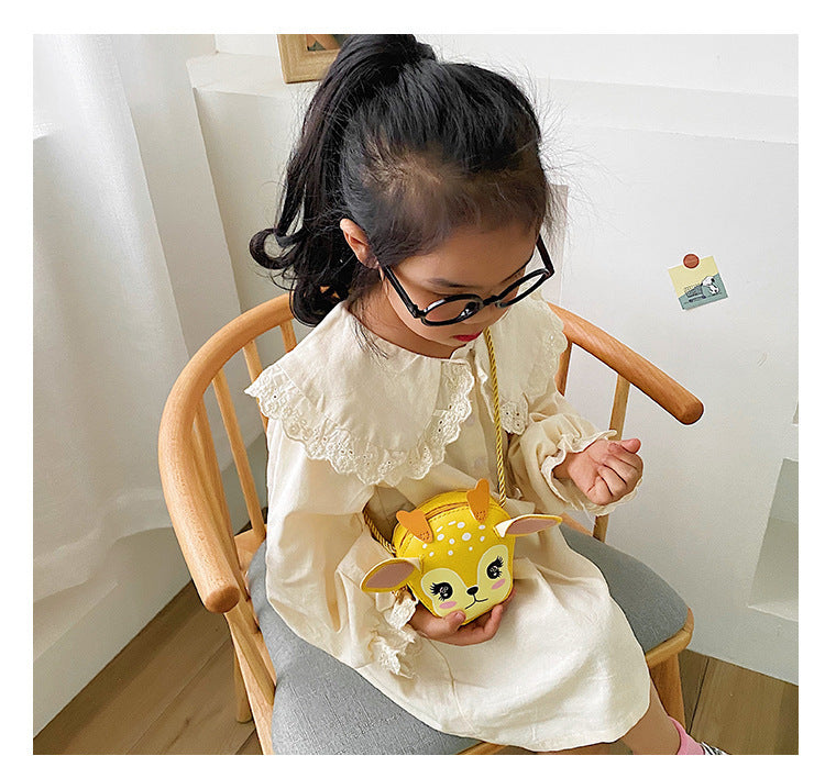 Mini sac bandoulière pour filles en cuir PU, design animal de dessin animé