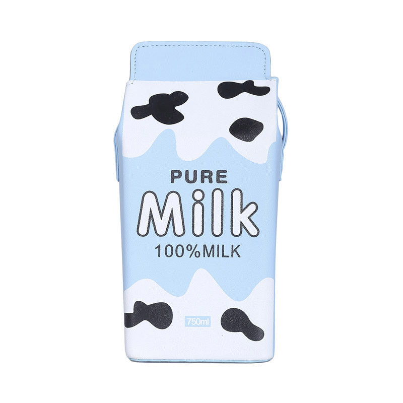 Milk box printed small square bag
