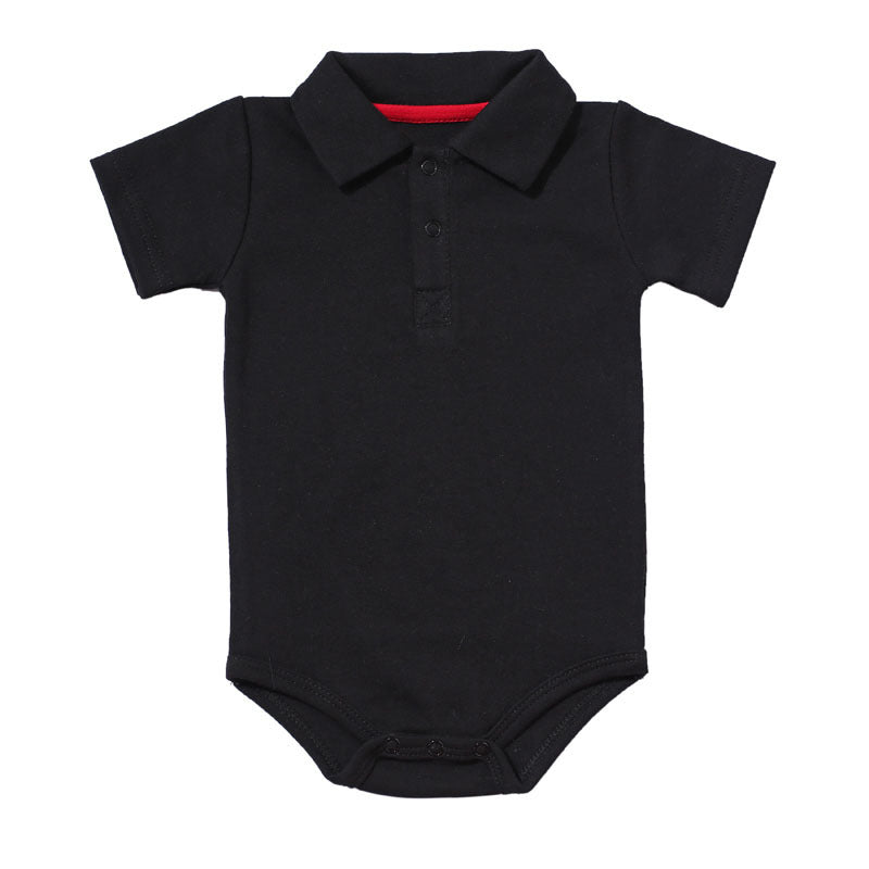 Cotton Short Sleeve Lapel Baby Onesies