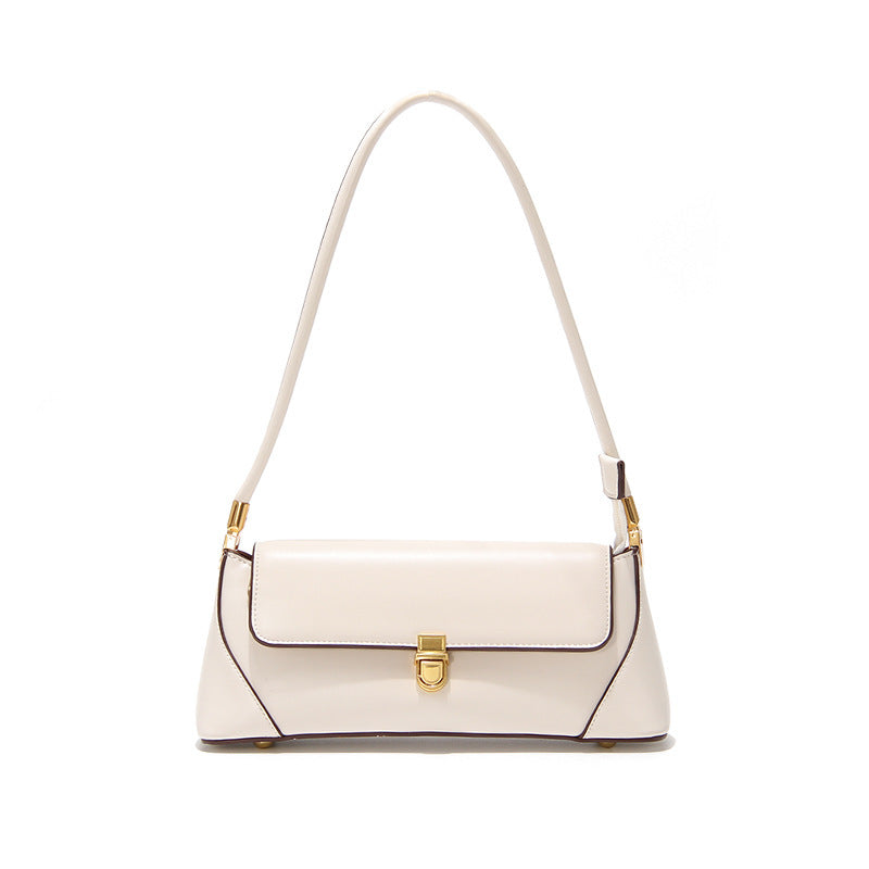 Sac à bandoulière en PU style baguette rétro pour femme, taille moyenne