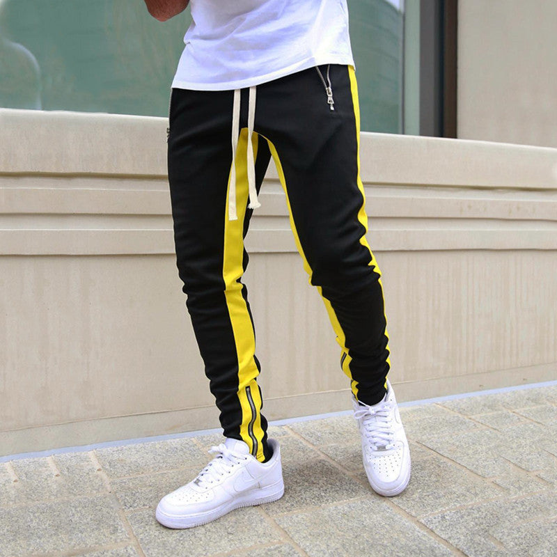Men's Slim Fit Workout Jogging Pants with Zipper Pockets