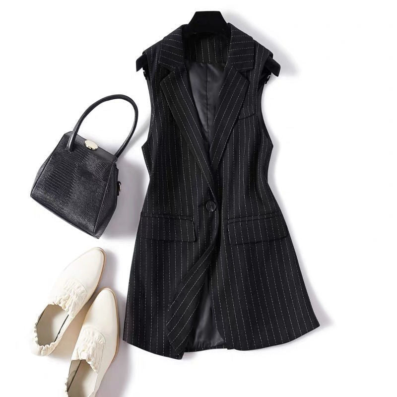 Women's Long Sleeveless Polyester Waistcoat Vest Jacket