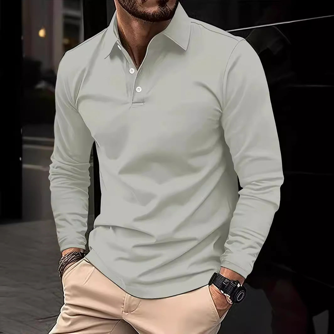 High Sense Casual Solid Color Short Sleeve Shirt with Buttons