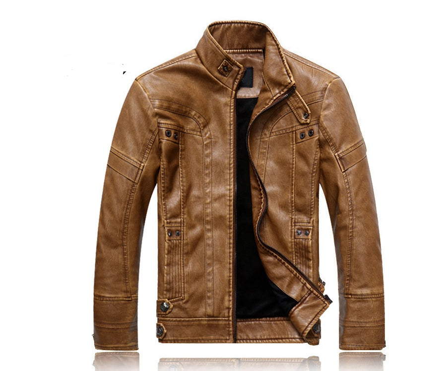 PU Leather Jacket With Soft Washed Finish