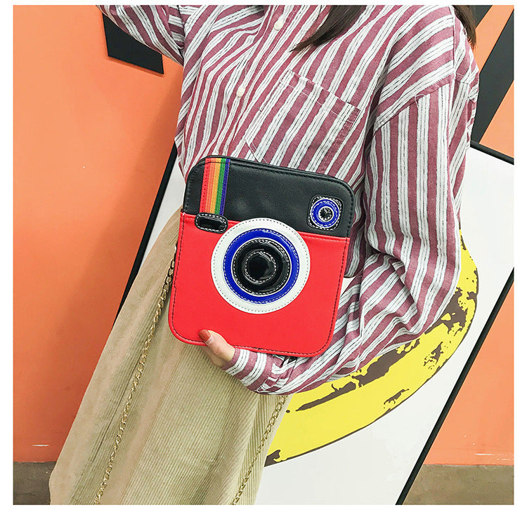 Fashion Women's PU Camera Shoulder Bag Small Square Diagonal Zipper