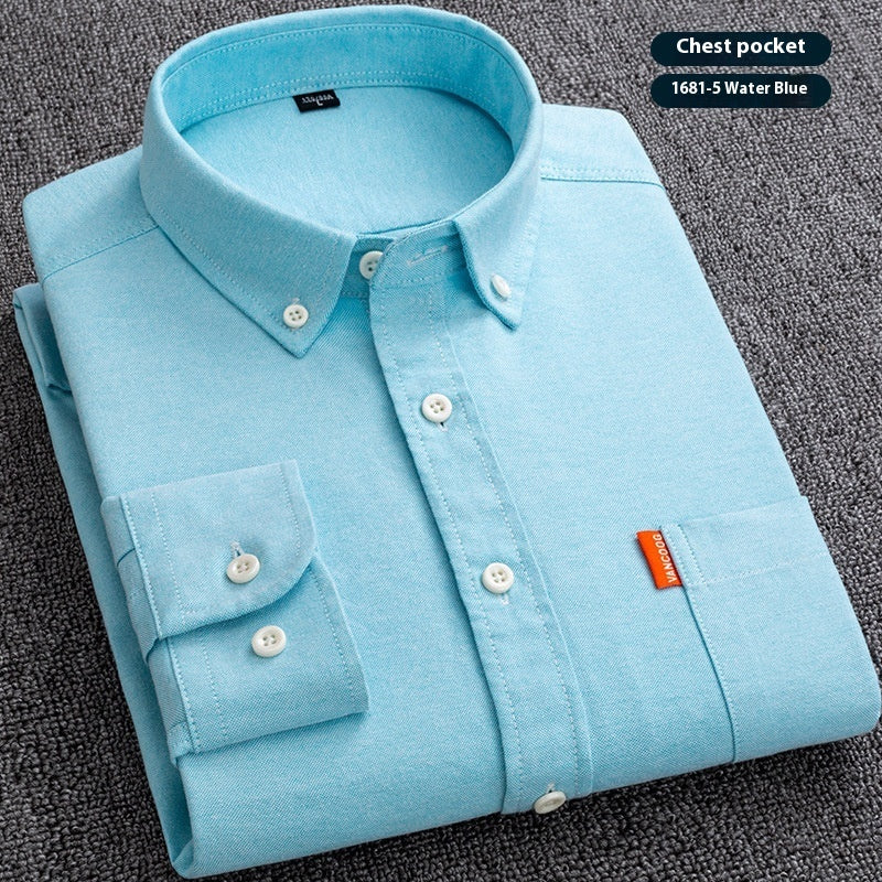 Pure Cotton Washed Oxford Slim Fit Men’s Shirt Long Sleeve