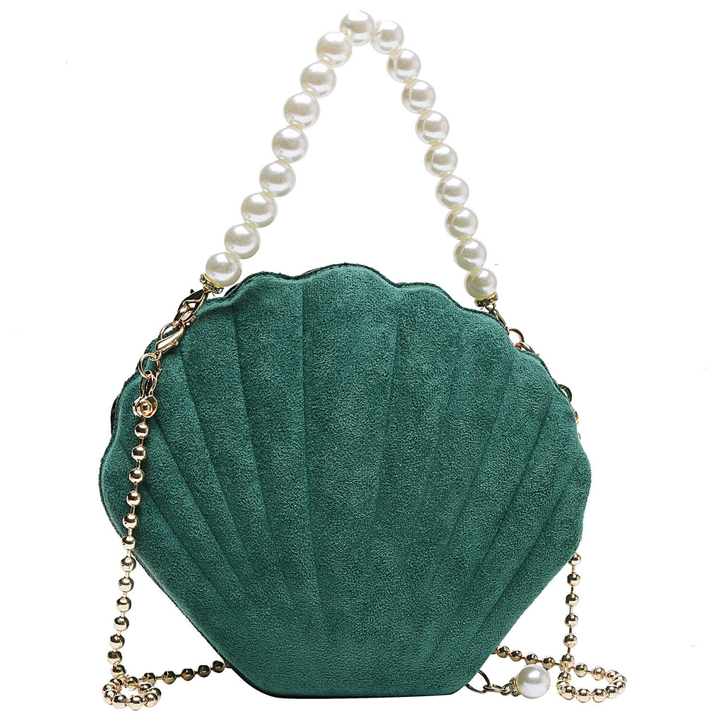 Stylish Women's PU Pearl Shell Single Shoulder Bag with Zipper