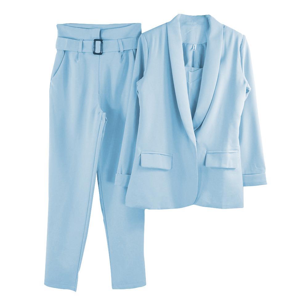 Women's Solid Color Cotton Blend Suit in Multiple Colors S-XL