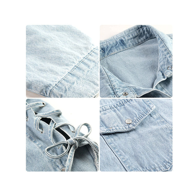 Loose denim shirt female