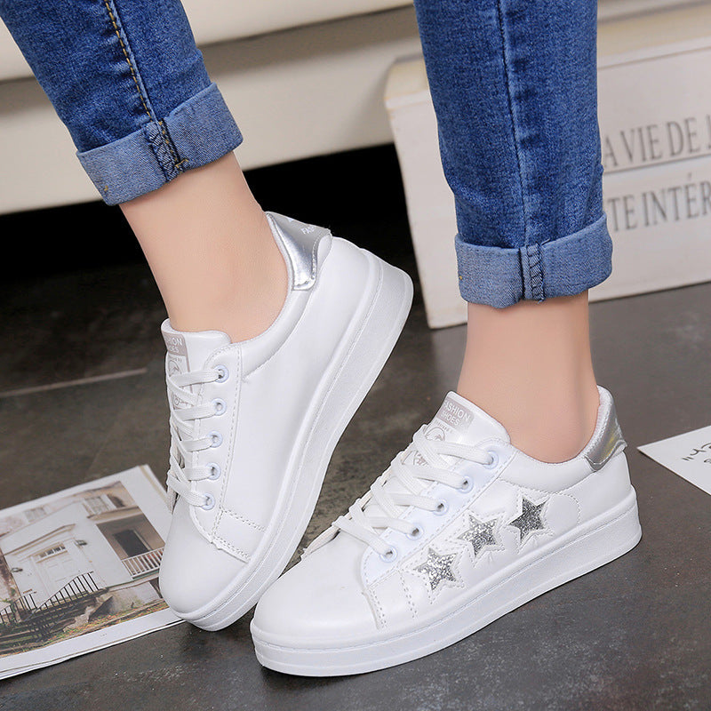 Five-pointed star lace color matching white shoes