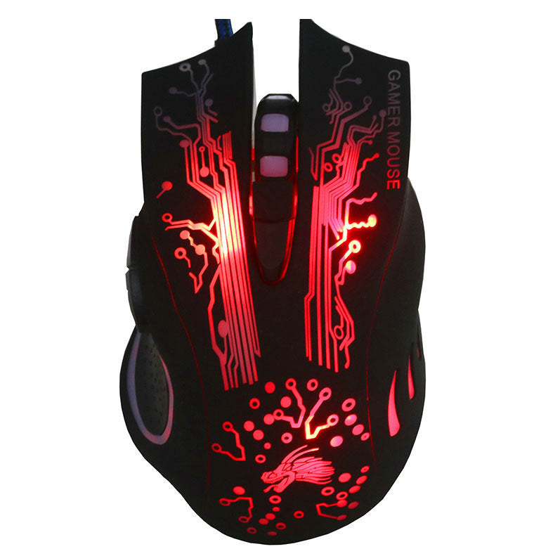 Wired 5500DPI Optical Gaming Mouse with 7-Color LED Backlight, 7 Buttons USB for PC Laptop Desktop