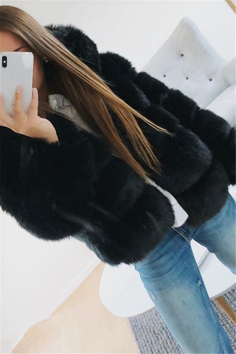 Black Faux Fur Jacket in Multiple Sizes and Colors