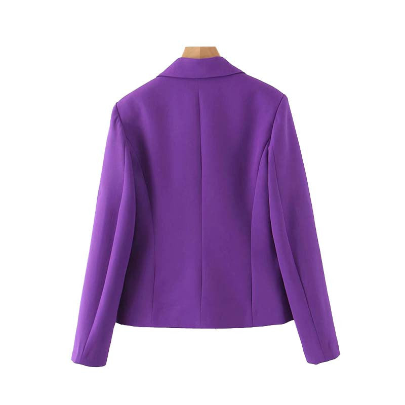 Women's Purple Double Breasted Blazer