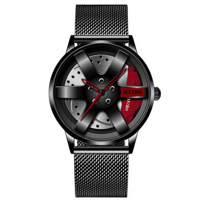 Men's Quartz Business Watch with Automatic Movement and Spiral Crown