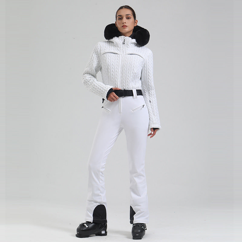 Combinaison de ski d'hiver professionnelle imperméable double planche pour femme