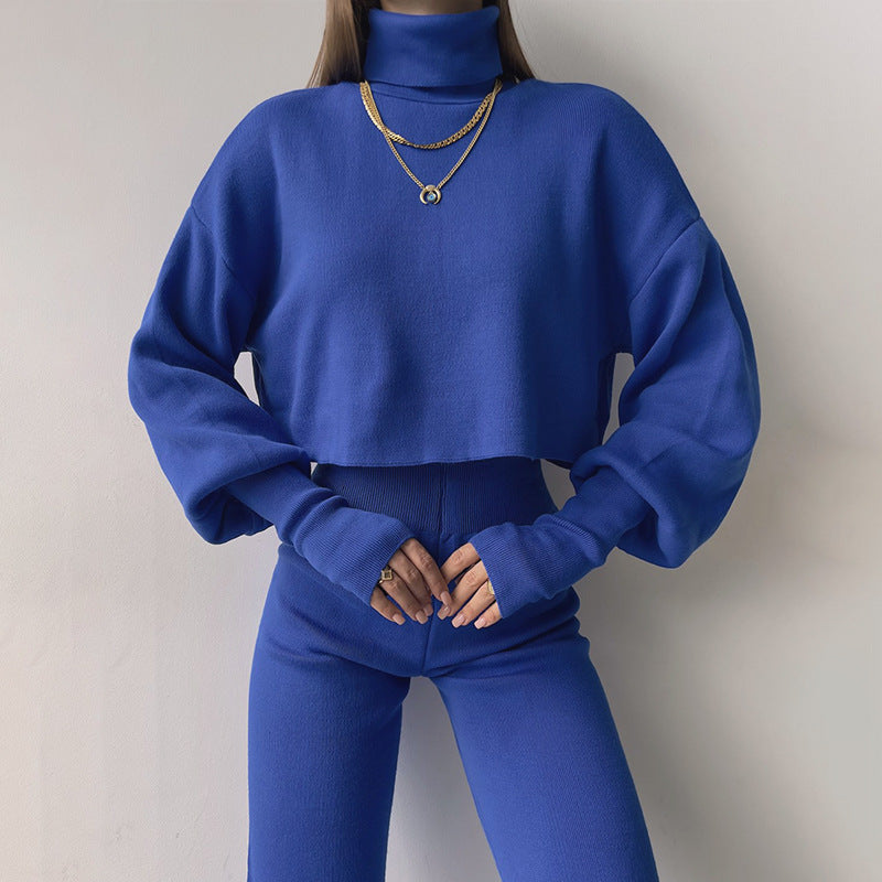 Haut ample à col roulé et manches longues pour femme, collection automne-hiver européenne et américaine