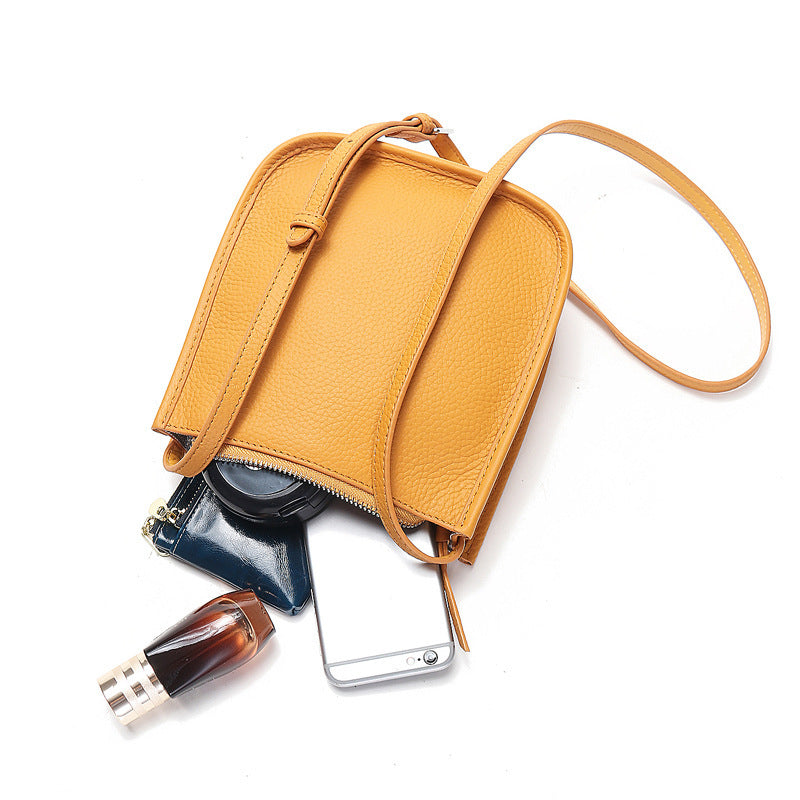 Trendy Women's Leather Handheld Shoulder Bag in Orange, Grey & Blue