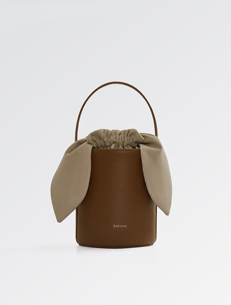 Sac Seau en Peau de Vache pour Femme, Sac à Bandoulière Cylindrique