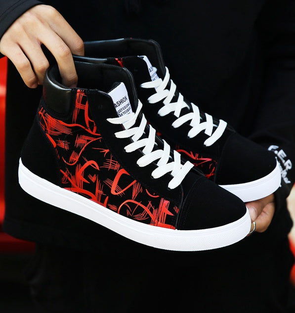 Spring High Top Men's Shoes Korean Edition Non-Slip Sole Sizes 39-44