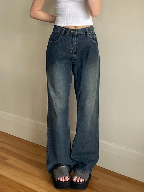 Jean femme droit ample rétro