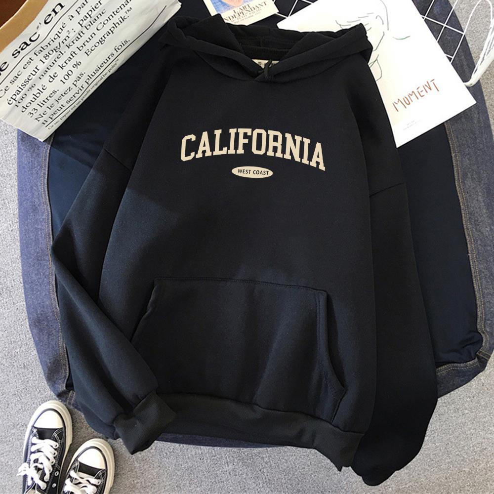 Women's Hooded Round Neck Street Pocket Sweatshirt