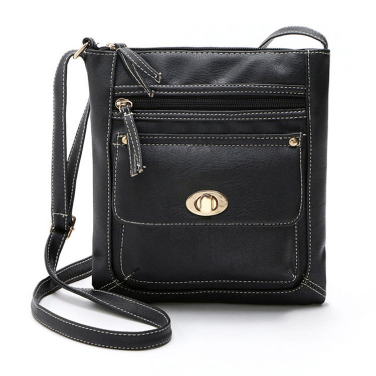 Retro PU Leather Pouch Small Crossbody Bag 24x22cm