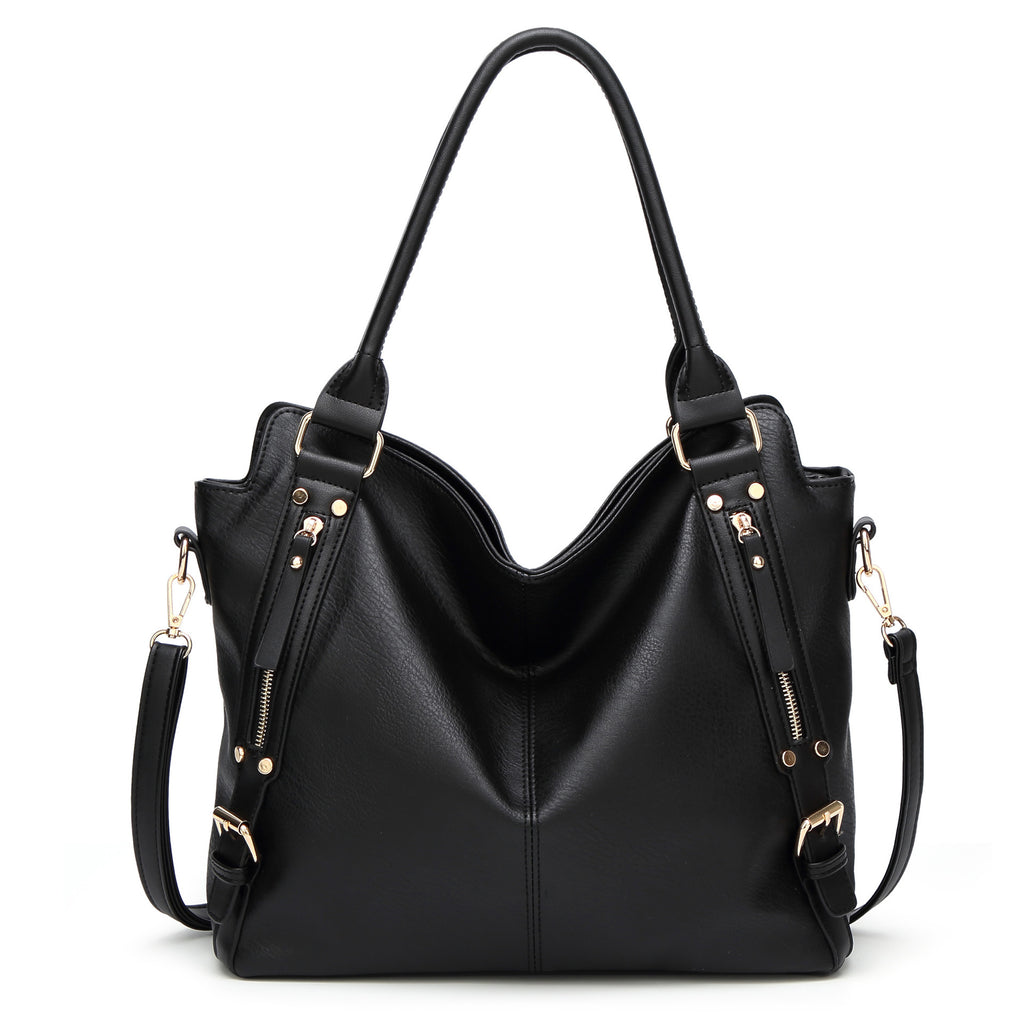 Sac fourre-tout vintage en cuir PU pour femme 33x13x30cm