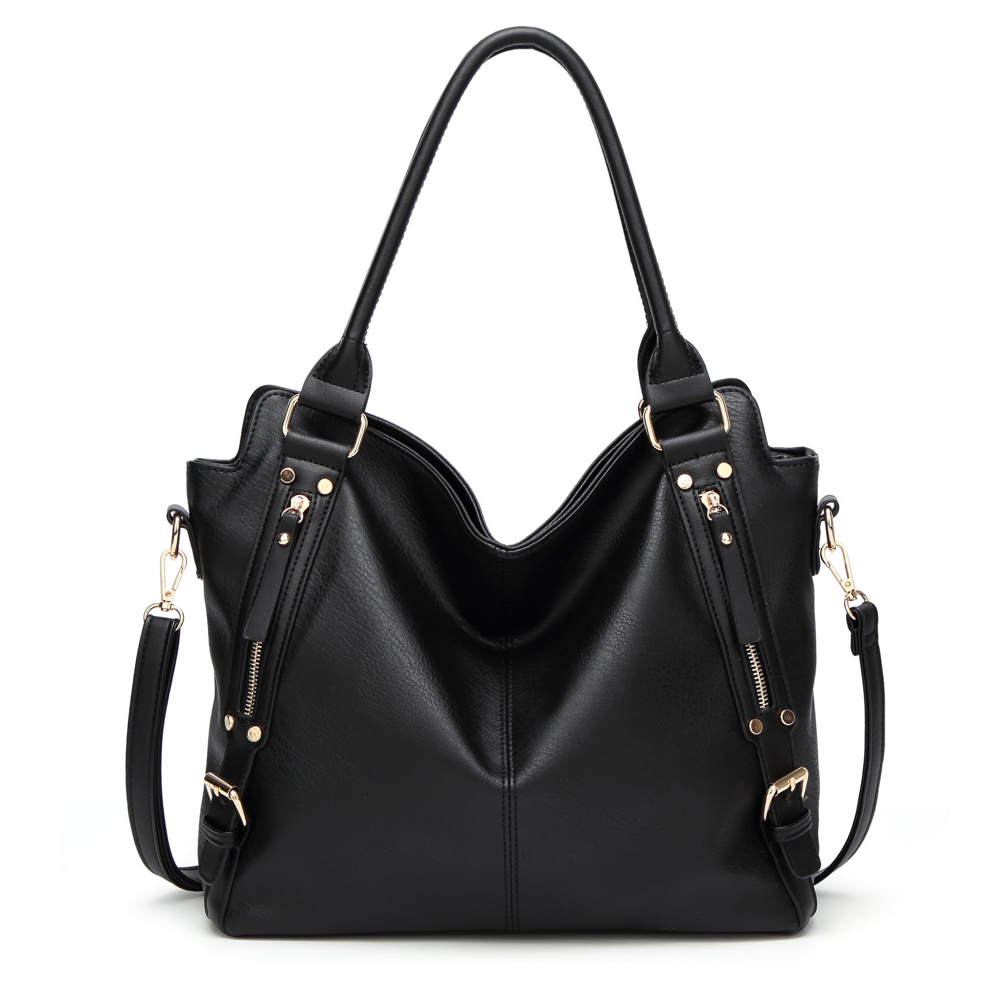 Sac fourre-tout vintage en cuir PU pour femme 33x13x30cm