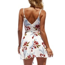 Summer Print V-Neck Sling Backless Women's Dress