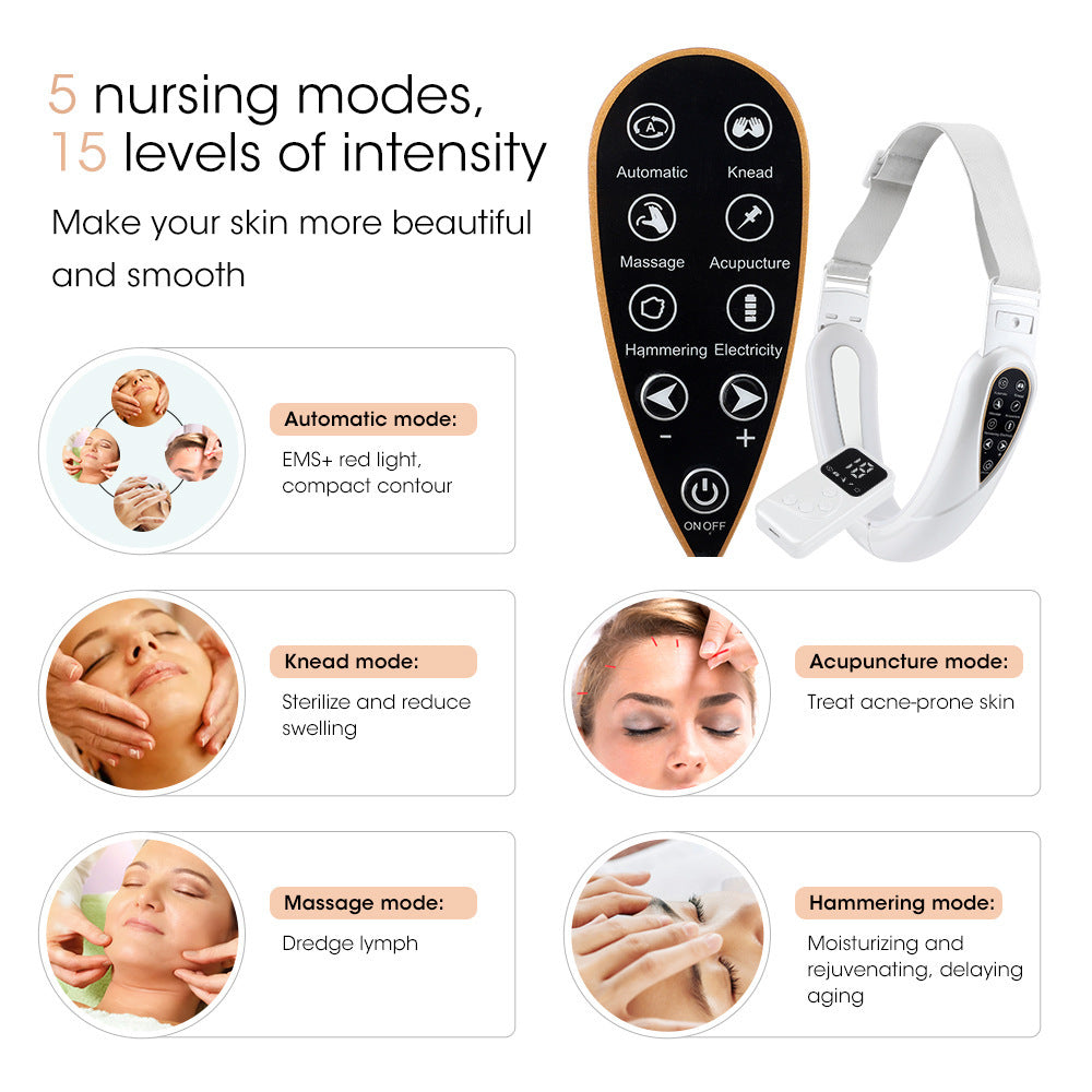 EMS Compact V-Face Lifting Massager with TENS Microcurrent and Remote Control