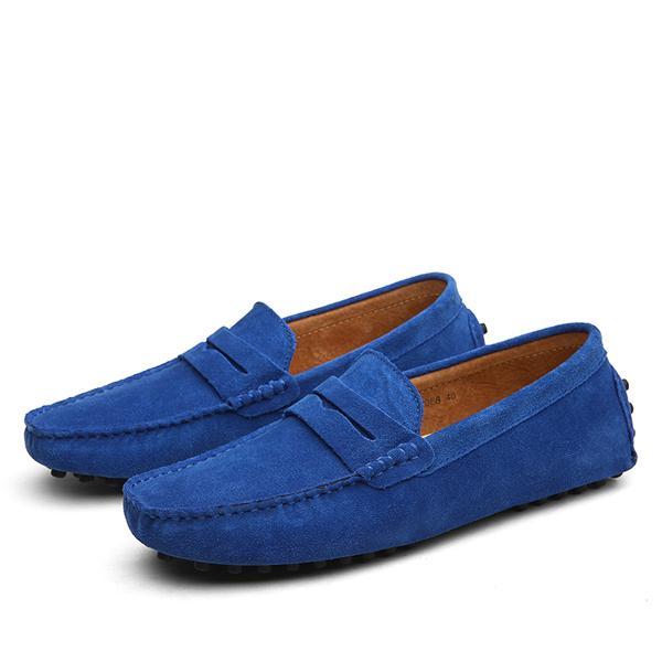 Men's Casual Cowhide Leather Shoes with Rubber Sole